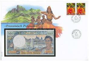 Francia Csendes-óceáni Területek 1992. 500Fr borítékban, alkalmi bélyeggel és bélyegzéssel T:I French Pacific Territories 1992. 500 Francs in envelope with stamps and cancellations C:UNC