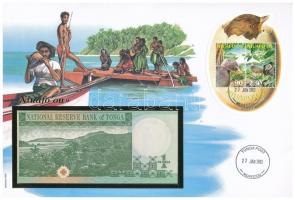 Tonga 1995. 1D borítékban, alkalmi bélyeggel és bélyegzéssel T:I Tonga 1995. 1 Dollar in envelope with stamps and cancellations C:UNC