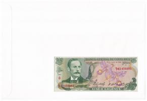 Costa Rica 1990. 5C borítékban, alkalmi bélyeggel és bélyegzéssel T:I
Costa Rica 1990. 5 Colones in...