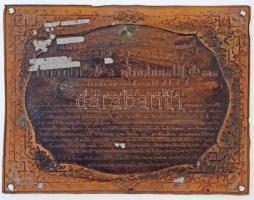 Régi páncélszekrény táblája, 11×14 cm