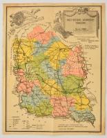 1942 Bács-Bodrog vármegye térképe a visszacsatolt részekkel irredenta Hiszekegy verssel 32x42 cm