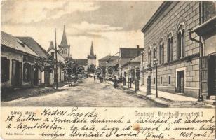 1907 Bánffyhunyad, Huedin; Király utca. Fehér Márton kiadása / street (fa)