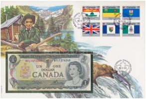 Kanada 1973. 1$ felbélyegzett borítékban, bélyegzéssel T:I  Canada 1973. 1$ Dollars in envelope with stamp and cancellation C:UNC