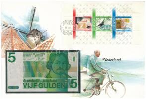 Hollandia 1973. 5G felbélyegzett borítékban, bélyegzéssel T:I  Netherlands 1973. 5 Gulden in envelope with stamp and cancellation C:UNC
