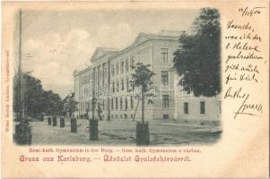 1900 Gyulafehérvár, Karlsburg, Alba Iulia; Röm.-kath. Gymnasium in der Burg / Római katolikus gimnázium a várban. Weisz Bernát kiadása / Catholic high school in the castle