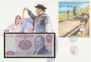 Chile 1983. 100P felbélyegzett borítékban, bélyegzéssel T:I  Chile 1983. 100 Pesos in envelope with stamp and cancellation C:UNC