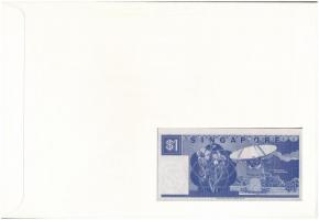 Szingapúr 1987. 1$ felbélyegzett borítékban, bélyegzéssel T:I 
Singapore 1987. 1 Dollar in envelope...