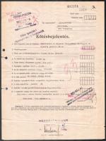 1940 Bp., Budavidéki és Újpesti Gyapjúfonó Szövőgyár kötésbejelentése