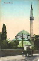 1915 Mostar, mosque, horse chariot + M. Kir. Budapesti 30. Népfelkelő Gyalogezred Menetzászlóalj Parancsnoksága (EK)