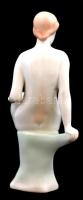 Aquincumi porcelán női akt, kézzel festett, jelzett, hibátlan, m: 21,5 cm
