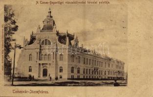 1902 Temesvár, Timisoara; Józsefváros, Temes-Bégavölgyi vízszabályozási társulat palotája / Iosefin, palace of the water control company (ázott / wet damage)