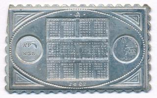 1981. "Naptár" Ag bélyegérem ÁPV tokban (0.835/37x23mm) T:2 (PP)