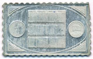 1981. Naptár Ag bélyegérem (0.835/37x23mm) T:2 (PP)