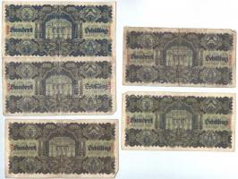 Ausztria 1945. 100Sch (5x) T:III
Austria 1945. 100 Schilling (5x) C:F 
Krause 118