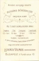 1902 Vegye meg a Magy. Kir. Szab. Osztálysorsjáték ön részére fenntartott sorsjegyét Lukács Vilmos B...