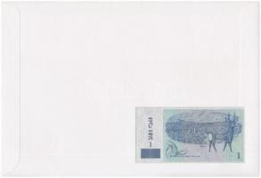 Grúzia 1995. 1L felbélyegzett borítékban, bélyegzéssel T:I Georgia 1995. 1 Lari in envelope with sta...