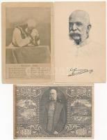 3 db RÉGI uralkodói motívum képeslap: Ferenc József / 3 pre-1945 royalty motive postcards: Franz Joseph