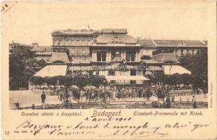 1901 Budapest V. Erzsébet sétatér a kioszkkal