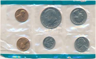 Amerikai Egyesült Államok 1971. 1c-1/2$ (6xklf) forgalmi sor lezárt fóliatokban T:1 
USA 1971. 1 Ce...