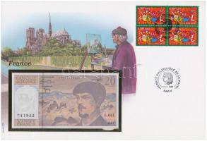 Franciaország 1997. 20Fr felbélyegzett borítékban, bélyegzéssel T:I 	 France 1997. 20 Francs in envelope with stamp and cancellation C:UNC