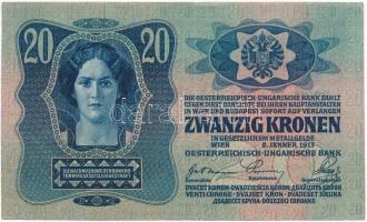 1913. 20K felülbélyegzés nélkül T:II
