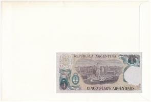 Argentína 1983-1984. 5P  felbélyegzett borítékban, bélyegzéssel T:I 	
Argentina 1983-1984. 5 Pesos ...