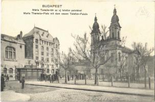 1915 Budapest VIII. Mária Terézia tér, Új Telefon palota, Józsefvárosi templom