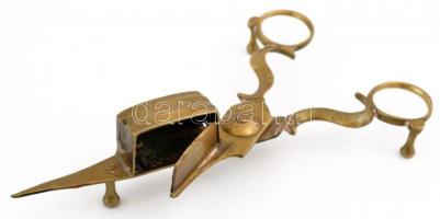 Réz gyertyaolló, h: 15,5 cm