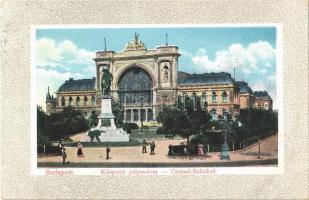 1912 Budapest VII. Központi (Keleti) pályaudvar, vasútállomás, Baross szobor (EK)