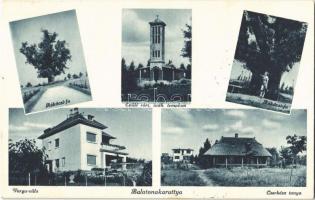 1943 Balatonakarattya, Rákóczi-fa, Épülő római katolikus templom, Varga-villa, Cserkész tanya