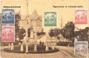 1923 Hódmezővásárhely, Főgimnázium és Nyizsnyai emlék. TCV card (EK)