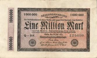 Német Birodalom/Weimari köztársaság 1923. 1000.000M "Kölni provizórium" T:II- R!