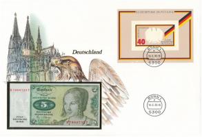 Németország 1980. 5M felbélyegzett borítékban, bélyegzéssel T:I  Germany 1980. 5 Mark in envelope with stamp and cancellation C:UNC