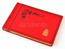 cca 1910 Sopron, Honvéd főreál iskola. 24 db feliratozott képet tartalmazó dekoratív album. Aranyozo...