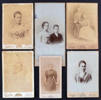 cca 1880 Éder Pál (1849-1916) cs. és kir. ny. főhadnagy családi fotók 6 db soproni műtermekből