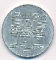 Ausztria 1976. 100Sch Ag "Innsbruck - XII. téli olimpia / Síelő" T:1-
Austria 1976. 100 S...