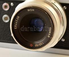 MOM Mometta Junior (606730)  24x32 mm fényképezőgép MOM Ymmar 1:3,5/50 mm objektívvel, eredeti bőr t...
