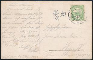 Éder Győző/Viktor (1890-1980) huszár százados saját kézzel írt, ő magát ábrázoló fotólap