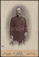 Éder Pál (1849-1916) cs. és kir. ny. főhadnagy kabinetfotó 11x17 cm