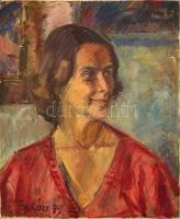 Tenkács Tibor (1913-1998): Női porté. Olaj, vászon, jelzett, 60×50 cm