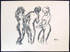 1913 Rippl-Rónai József (1861-1927): Aktok. Cinkográfia, papír, jelzett a cinkográfián, 26×35,5 cm (...