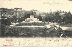 1908 Szeged, Széchenyi tér, Tisza Lajos szobor. Pető Ernő kiadása