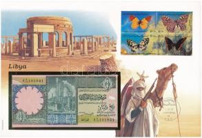 Líbia 1991. 1/4D felbélyegzett borítékban, bélyegzéssel T:I  Libya 1991. 1/4 Dinar in envelope with stamp and cancellation C:UNC