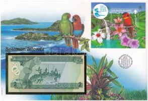 Salamon-szigetek 1986. 2$ felbélyegzett borítékban, bélyegzéssel T:I  Solomon Islands 1986. 2 Dollars in envelope with stamp and cancellation C:UNC