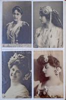 88 db RÉGI motívum képeslap albumban: hölgyek / 88 pre-1945 motive postcards in an album: lady