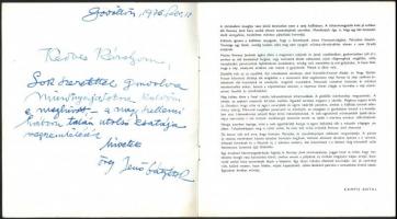 1976 Remsey Jenő festőművész saját kézzel írt ajánlása kiállítási katalógusa lapján + még egy kataló...
