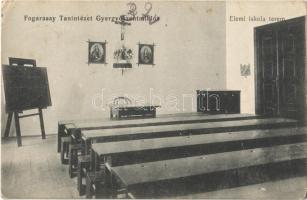 1916 Gyergyószentmiklós, Gheorgheni;  Fogarassy Tanintézet, elemi iskola terem, belső / school interior, classroom (EK)