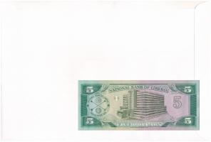Libéria 1991. 5$ felbélyegzett borítékban, bélyegzéssel T:I 
Liberia 1991. 5 Dollars in envelope wi...