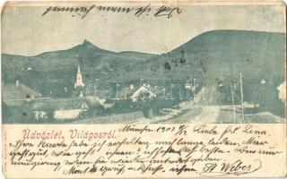 1903 Világos, Siria; Fő utca, vár, templom. Nyomta Bloch H. / Cetatea Siriei / main street, church, castle (fa)