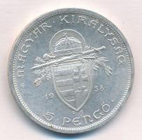 1938. 5P Ag "Szent István" T:1-,2 
Adamo P8.1